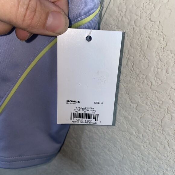 new athletic crop collar Tank Top mesh gold preppy Tennis pickleball XL ribbed - Picture 3 of 6